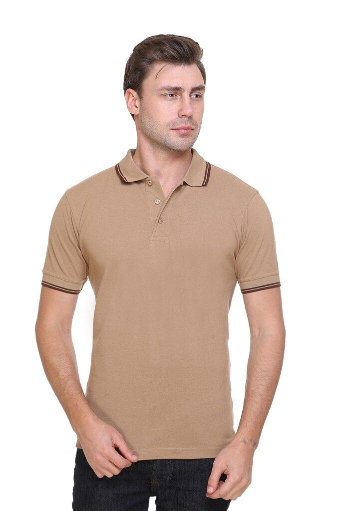 Polo Neck T-shirt brown tip teesbro T-shirt Printing in kolkata