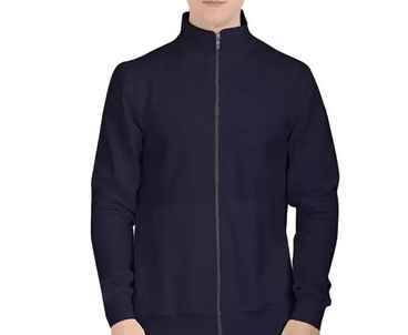 Zipper High Neck in navy blue color