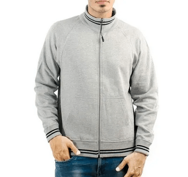 Zipper High Neck in light grey color