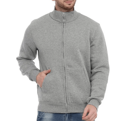 Zipper High Neck in grey color T-shirt Printing in Mumbai