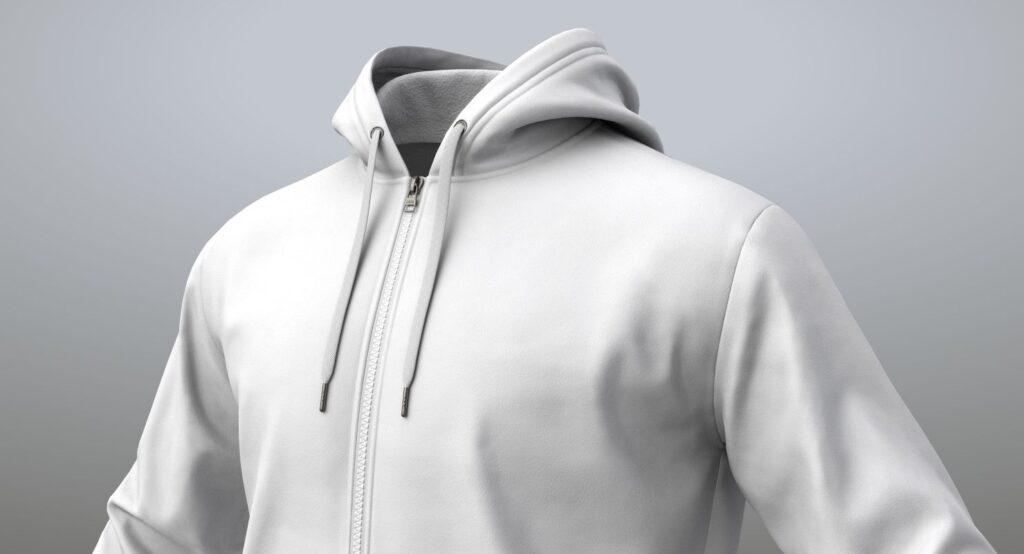 Full-Zip Hoodies black in white style